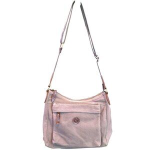 Vintage La Poet Waxed Canvas Crossbody Travel Bag Leather Accents & Weatherproof